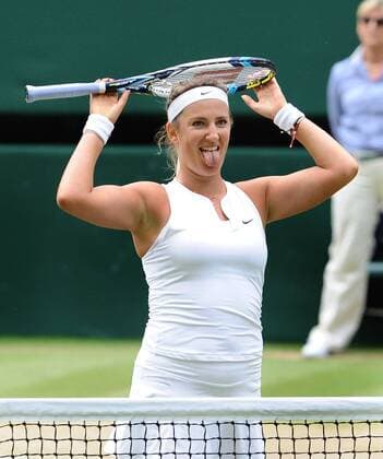 Tennis - 2015 Wimbledon Championships - Week Two, DAY 8 Tuesday Women s Singles, 1 4 final Serena Williams (USA) vs. Victoria Azarenka (BLR) Victoria Azarenka sticks her tongue out after missing an easy volley on Centre Court COLORSPORT ANDREW COWIE 