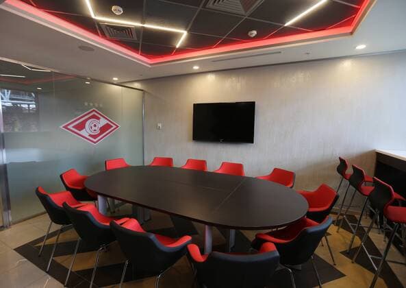 MOSCOW, RUSSIA. JULY 9, 2015. A conference room of the Otkrytie Arena Stadium, FC Spartak s new home stadium and a venue for 2018 FIFA World Cup WM Weltmeisterschaft Fussball matches. Sergei Fadeichev TASS  TS0076B8