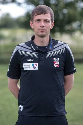 Weissensee , 100715 , Fussball 3.Liga FC Rot Weiss Erfurt Mannschaftsfoto , Portrait , Portraittermin im Bild: Trainer Christian Preußer (Erfurt)