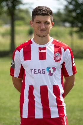 Weissensee , 100715 , Fussball 3.Liga FC Rot Weiss Erfurt Mannschaftsfoto , Portrait , Portraittermin im Bild: Jannis Nikolaou (Erfurt)