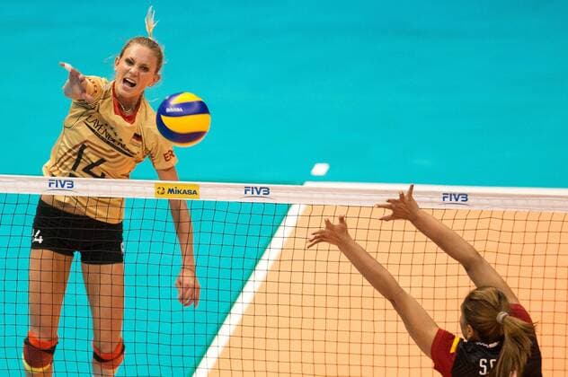 Aktuell Volleyball, GP in Sao Paulo, Deutschland - Thailand 2015 FIVB Volleyball World Grand Prix SAO PAULO, Brazil - 10 07 2015: 2015 FIVB VOLLEYBALL WORLD GRAND PRIX - Margareta Kozuch Germany during match between Germany-Thailand, valid for the 2015 FIVB Volleyball World Grand Prix, held at the Ibirapuera Gymnasium. (Photo: Marcelo Machado de Melo FotoArena)  MarceloxMachadoxdexMelo