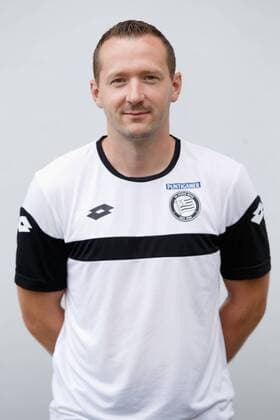 SOCCER - BL, Sturm, team photo shooting BAD TATZMANNSDORF,AUSTRIA,10.JUL.15 - SOCCER - tipico Bundesliga, SK Sturm Graz, team photo shooting. Image shows equipment manager Christoph Hiden (Sturm). GEPAxpictures xChristianxWalgram