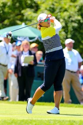 11 JUL 2015: Amy Yang of the Republic of Korea tees off at the par 4 1st hole during the third round of the 2015 U.S. Womens Open played at Lancaster Country Club in Lancaster Pennsylvania. GOLF: JUL 11 LPGA Golf Damen - U.S. Women s Open - Third Round Icon0711155122015 EDITORIAL USE ONLY