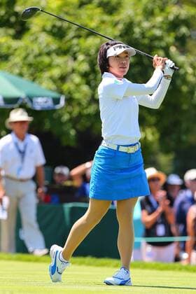 11 JUL 2015: Shiho Oyama of Japan tees off at the par 4 1st hole during the third round of the 2015 U.S. Womens Open played at Lancaster Country Club in Lancaster Pennsylvania. GOLF: JUL 11 LPGA Golf Damen - U.S. Women s Open - Third Round Icon0711155222015 EDITORIAL USE ONLY