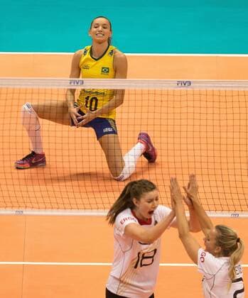 2015 FIVB Volleyball World Grand Prix Sao PAULO, Brazil - 12 07 2015: 2015 FIVB VOLLEYBALL WORLD GRAND PRIX - Gabi Brazil during the match between Brazil vs Germany, valid for the 2015 FIVB Volleyball World Grand Prix, held at the Ibirapuera Gymnasium. (Photo: Marcelo Machado de Melo FotoArena)  MarceloxMachadoxdexMelo