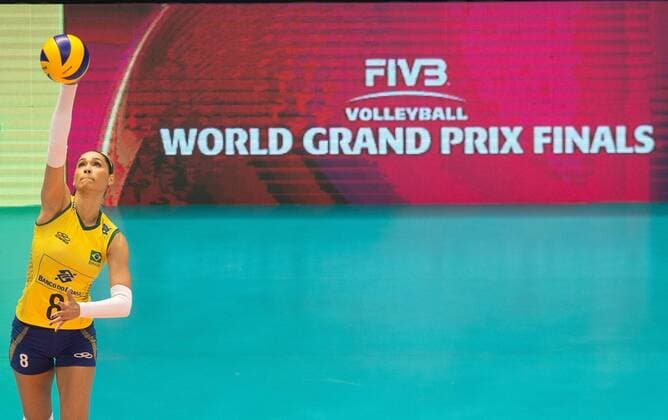 2015 FIVB Volleyball World Grand Prix Sao PAULO, Brazil - 12 07 2015: 2015 FIVB VOLLEYBALL WORLD GRAND PRIX - Jaque Brazil during the match between Brazil vs Germany, valid for the 2015 FIVB Volleyball World Grand Prix, held at the Ibirapuera Gymnasium. (Photo: Marcelo Machado de Melo FotoArena)  MarceloxMachadoxdexMelo