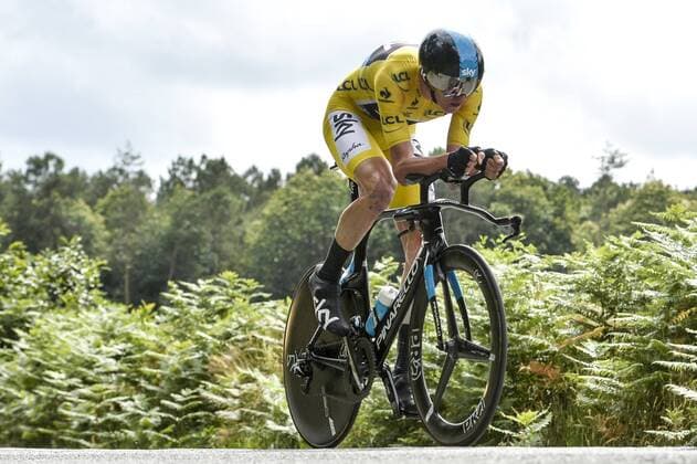 - PLUMELEC, FRANCE: British Chris Froome of Team Sky pictured in action during stage 9 of the 102nd edition of the Tour de France cycling race, 28km team time trial from Vannes to Plumelec, France, Sunday 12 July 2015. This year s Tour de France is taking place from 4 to 26 July. DIRKxWAEM  x04662936x
