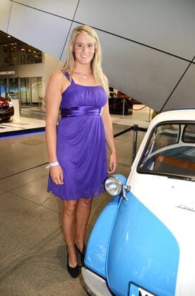 Bayerischer Sportpreis 2015. Natalie Geisenberger und ein BMW Isetta