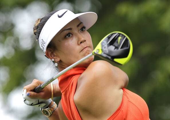 Aktuell Golf, Damen, US Open Michelle Wie hits her tee shot on the second hole in the final round of the LPGA Golf Damen U.S. Women s Open Championship at Lancaster Country Club in Lancaster, PA on July 12, 2015.  NYP20150712114 JOHNxANGELILLO