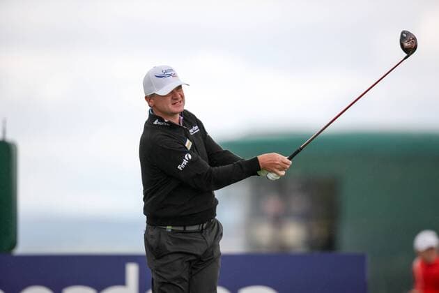 12.07.2015. Gullane, Scotland. Aberdeen Asset Management Scottish Open Final Round. Paul Lawrie (SCO) watches his shot from the first tee. xGordonxBellx  ActionPlus11640168
