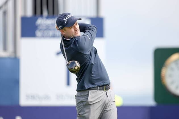 12.07.2015. Gullane, Scotland. Aberdeen Asset Management Scottish Open Final Round. Russell Knox (SCO) on the first tee. xGordonxBellx  ActionPlus11640181