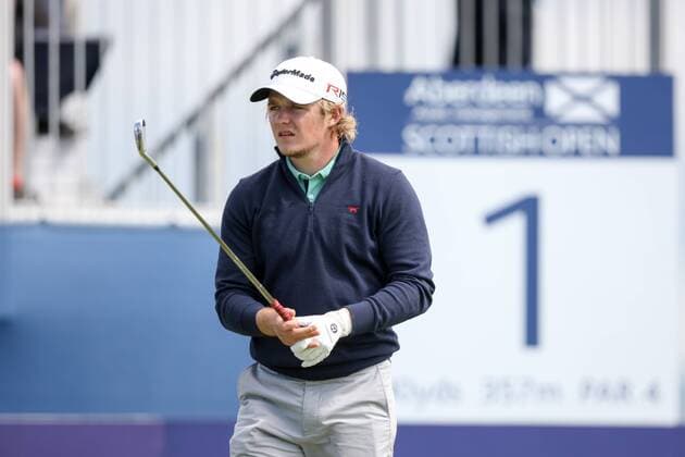 12.07.2015. Gullane, Scotland. Aberdeen Asset Management Scottish Open Final Round. Eddie Pepperell (ENG) on the first tee. xGordonxBellx  ActionPlus11640182