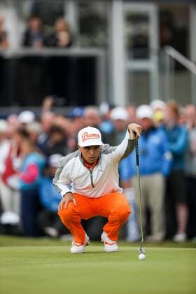12.07.2015. Gullane, Scotland. Aberdeen Asset Management Scottish Scottish Open Final Round. Rickie Fowler (USA) lines up his final putt. xGordonxBellx  ActionPlus11640198