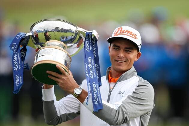 12.07.2015. Gullane, Scotland. Aberdeen Asset Management Scottish Scottish Open Final Round. Rickie Fowler (USA) with the trophy. xGordonxBellx  ActionPlus11640200
