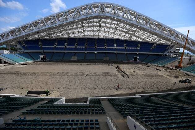 SOCHI, RUSSIA. JULY 13, 2015. A view of the Fisht Stadium, a venue for 2018 FIFA World Cup WM Weltmeisterschaft Fussball matches, that is currently under renovation. Sergei Fadeichev TASS  TS0079CF