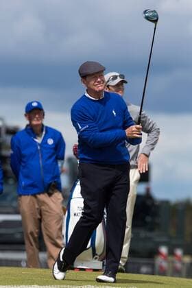 12.07.2015 The Old Course, St Andrews, Fife, Scotland. Practise day 1 for The Open Championship. Five times Open Champion Tom Watson on the tee of the 11th hole in his final St Andrews appearance xDavidxBlunsdenx  ActionPlus11640409
