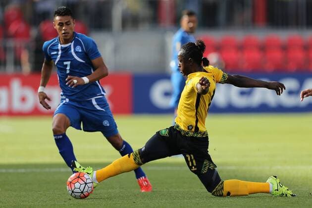 July 14, 2015: Jamaican forward Darrent Mattocks (11) attempts to control the ball during first half at the CONCACAF Gold Cup game between Jamaica and El Salvador at BMO Field in Toronto, ON. SOCCER: JUL 14 CONCACAF Gold Cup - Group Stage - Jamaica v El Salvador Icon150714003 EDITORIAL USE ONLY