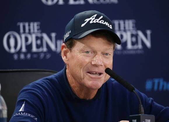 American Tom Watson speaks to the media ahead of his last appearance at the144th Open Championship, St.Andrews on July 15, 2015.  LON2015071502 HUGOxPHILPOTT