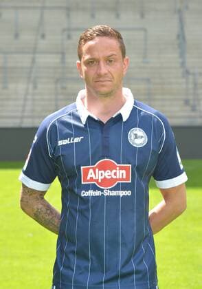 16.07.2015, Fussball, 2. LIGA, Saison 2015 2016, SCHÜCO-ARENA, BIELEFELD DSC ARMINIA BIELEFELD, PORTRAITTERMIN 2015 2016 Christian Müller (Arminia Bielefeld), Portrait, Aktion, Einzelbild, Hoch