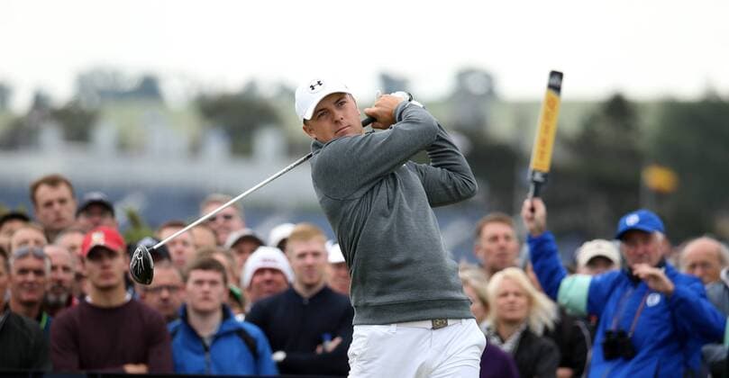 Aktuell Golf - The 144th Open Championship Australian Jason Day tees off on the 2nd tee on the first day of the 144th Open Championship, St.Andrews, Scotland on July 16, 2015.  LON2015071604 HUGOxPHILPOTT