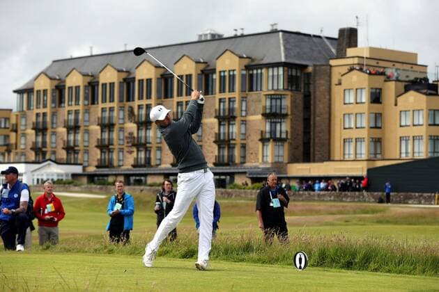 Jordan Spieth (USA), JULY 16, 2015 Jordan Spieth of the United States tees off on the 17th hole during the first round of the 144th British Open Championship at the Old Course, St Andrews in Fife, Scotland. NoxThirdxPartyxSales  (waha018022)