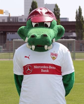 Stuttgart, Fußball 1. Bundesliga VfB Stuttgart Saison 2015 2016 Fototermin: Maskottchen Fritzle