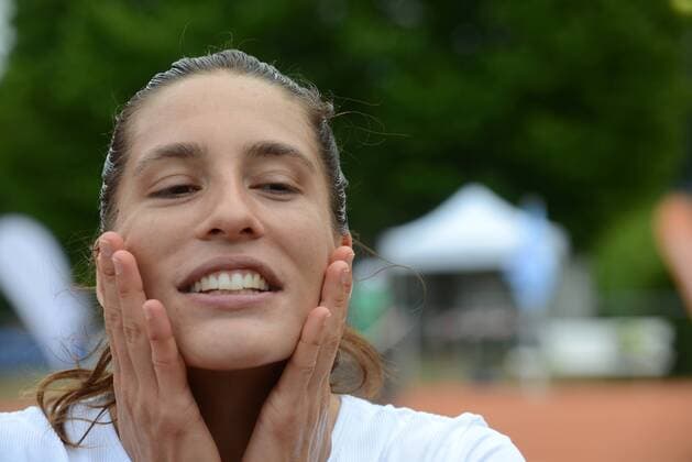 17.07.2015 Darmstadt, Tennis-Trophy bei TEC Darmstadt zugunsten des Projekts DU MUSST KÄMPFEN - Spenden für an Krebs erkrankte Kinder und Jugendliche. Tennisprofi Andrea Petkovic,