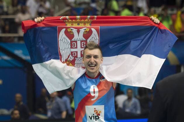 Volei USA x Servia RIO DE JANEIRO, Brazil - 18 07 2015: VOLEI USA X SERBIA - Team served celebrates victory over USA x Servia by the semi-final of the World Volleyball League in Maracan?zinho. This game is part of the Rio2016 Olympic test event in Rio de Janeiro (Photo: Celso Pupo FotoArena).  CelsoxPupo
