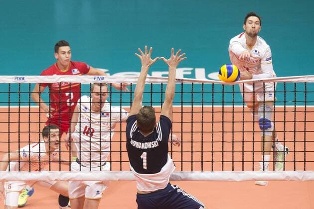 Volei Franca x Polonia RIO DE JANEIRO, Brazil - 18 07 2015: VOLLEYBALL FRANCE X POLAND - Tillie and Nowakowski France-Poland during the semifinal of the World Volleyball League in Maracan?zinho. This game is part of the Rio2016 Olympic test event in Rio de Janeiro. (Photo: Celso Pupo FotoArena)  CelsoxPupo