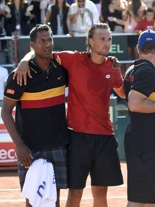 Joie des Belges - Equipe TENNIS : Belgique vs Canada - Coupe Davis - 1 4 - 18 07 2015 PhotoNews Panoramic 
