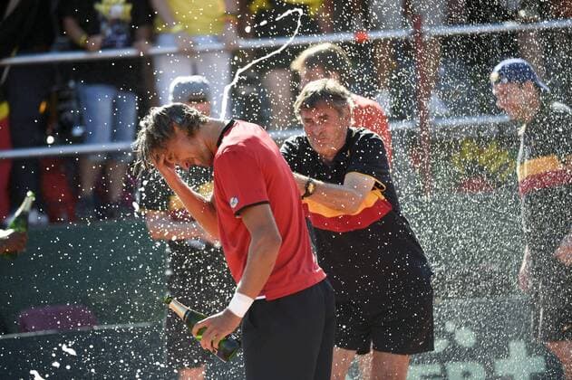 Joie des Belges - Equipe TENNIS : Belgique vs Canada - Coupe Davis - 1 4 - 18 07 2015 PhotoNews Panoramic 