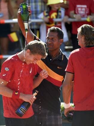 Joie des Belges - Equipe TENNIS : Belgique vs Canada - Coupe Davis - 1 4 - 18 07 2015 PhotoNews Panoramic 