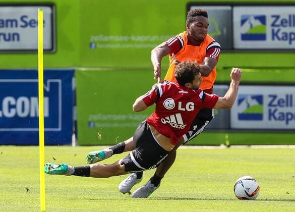 Samstag, 18.07.2015, 1. Bundesliga, Saison 2015 2016, Trainingslager Bayer 04 Leverkusen, v-l Admir Mehmedi (Leverkusen 14) Jonathan Tah (Leverkusen 4) DeFodi507