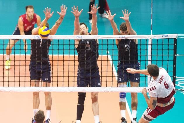 Volei USA x Polonia RIO DE JANEIRO, Brazil - 07 19 2015: VOLLEYBALL USA X POLAND - Kurek, Anderson, Lee and Russell for USA x Poland by the third place at the World Volleyball League in Maracan?zinho Gymnasium. (Photo: Celso Pupo FotoArena)  CelsoxPupo