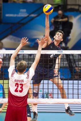 Volei USA x Polonia RIO DE JANEIRO, Brazil - 07 19 2015: VOLLEYBALL USA X POLAND - Russell and Bieniek for USA x Poland by the third place at the World Volleyball League in Maracan?zinho Gymnasium. (Photo: Celso Pupo FotoArena)  CelsoxPupo