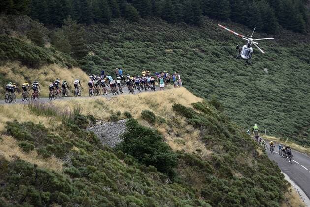 Illustration picture of the peloton - Helicoptere CYCLISME : Tour de France - Mende Valence - Etape 15 - 19 07 2015 PhotoNews Panoramic 