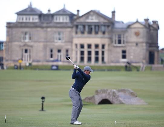 Irish amateur Paul Dunne plays a fairway shot on the seventeenth hole during the third round at the 144th Open Championship, St.Andrews on July 19 2015.  LON2015071945 HUGOxPHILPOTT