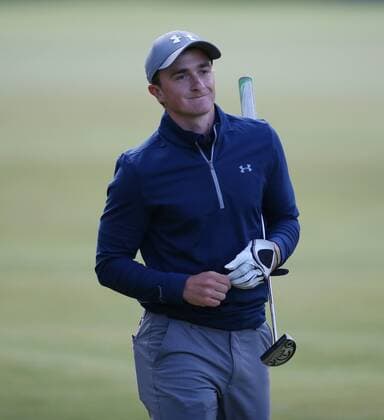 Irish amateur Paul Dunne smiles on the eighteenth green during the third round at the 144th Open Championship, St.Andrews on July 19 2015.  LON2015071950 HUGOxPHILPOTT