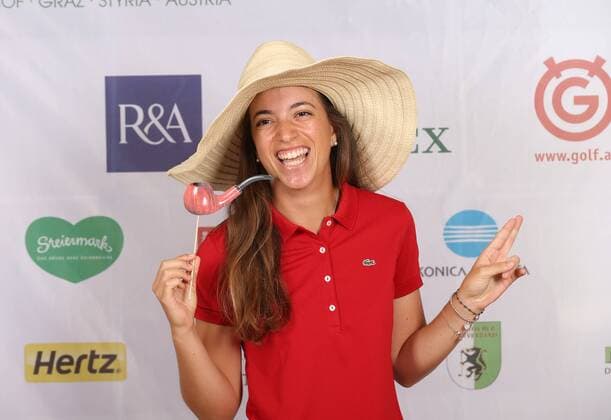 Aktuell Golf Damen, International European Ladies Amateur Championship - Fotoshooting GOLF - IELAC 2015, photo shoot FROHNLEITEN,AUSTRIA,20.JUL.15 - GOLF - EGA, European Golf Association, International European Ladies Amateur Championship, GC Murhof, photo shooting. Image shows Silvia Banon Ibanez (ESP). GEPAxpictures xChristianxWalgram