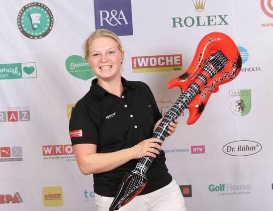 Aktuell Golf Damen, International European Ladies Amateur Championship - Fotoshooting GOLF - IELAC 2015, photo shoot FROHNLEITEN,AUSTRIA,20.JUL.15 - GOLF - EGA, European Golf Association, International European Ladies Amateur Championship, GC Murhof, photo shooting. Image shows Caroline Nistrup (DEN). GEPAxpictures xChristianxWalgram