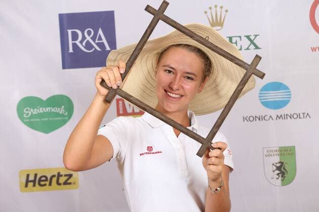 Aktuell Golf Damen, International European Ladies Amateur Championship - Fotoshooting GOLF - IELAC 2015, photo shoot FROHNLEITEN,AUSTRIA,20.JUL.15 - GOLF - EGA, European Golf Association, International European Ladies Amateur Championship, GC Murhof, photo shooting. Image shows Katharina Muehlbauer (AUT). GEPAxpictures xChristianxWalgram