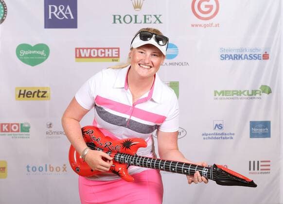 Aktuell Golf Damen, International European Ladies Amateur Championship - Fotoshooting GOLF - IELAC 2015, photo shoot FROHNLEITEN,AUSTRIA,20.JUL.15 - GOLF - EGA, European Golf Association, International European Ladies Amateur Championship, GC Murhof, photo shooting. Image shows India Clyburn (ENG). GEPAxpictures xChristianxWalgram