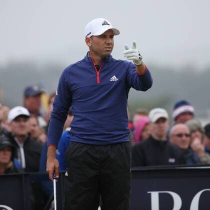 Spain s Sergio Garcia gestures on the 4th hole during the final round at the 144th Open Championship, St.Andrews on July 20 2015.  LON2015072010 HUGOxPHILPOTT