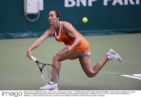 TEB BNP Paribas WTA Tennis Damen ISTANBUL Championships qualification match between Agnieszka Radwanska (POL) and Jelena Jankovic (SRB) at Garanti Koza Arena in Istanbul on July 21 2015. Match score: Radwanska 2 - Jankovic 1. (6-4) (3-6) (6-2) Pictured: Jelena Jankovic 