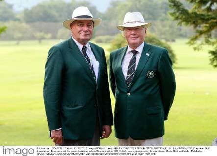 GOLF - IELAC 2015 FROHNLEITEN,AUSTRIA,21.JUL.15 - GOLF - EGA, European Golf Association, International European Ladies Amateur Championship, GC Murhof, opening ceremony. Image shows David Bird and Victor Motchalov (EGA). GEPAxpictures xChristianxWalgram