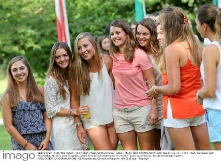 GOLF - IELAC 2015 FROHNLEITEN,AUSTRIA,21.JUL.15 - GOLF - EGA, European Golf Association, International European Ladies Amateur Championship, GC Murhof, opening ceremony. Image shows participants. GEPAxpictures xChristianxWalgram