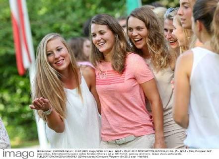GOLF - IELAC 2015 FROHNLEITEN,AUSTRIA,21.JUL.15 - GOLF - EGA, European Golf Association, International European Ladies Amateur Championship, GC Murhof, opening ceremony. Image shows participants. GEPAxpictures xChristianxWalgram