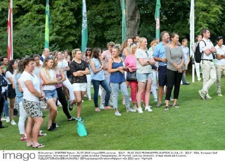 GOLF - IELAC 2015 FROHNLEITEN,AUSTRIA,21.JUL.15 - GOLF - EGA, European Golf Association, International European Ladies Amateur Championship, GC Murhof, opening ceremony. Image shows participants. GEPAxpictures xChristianxWalgram