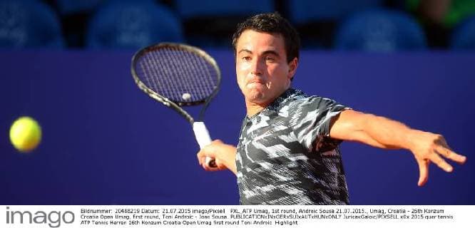 PXL_ATP Umag, 1st round, Androic Sousa 21.07.2015., Umag, Croatia - 26th Konzum Croatia Open Umag, first round, Toni Androic - Joao Sousa.  JuricaxGaloic PIXSELL