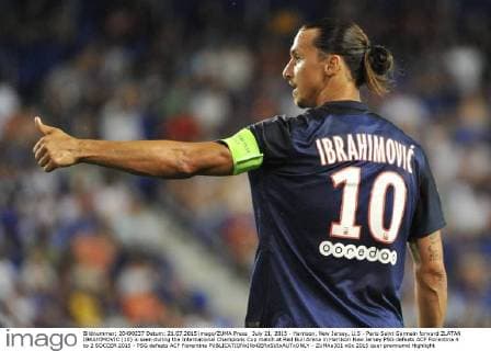 July 21, 2015 - Harrison, New Jersey, U.S - Paris Saint Germain forward ZLATAN IBRAHIMOVIC (10) is seen during the International Champions Cup match at Red Bull Arena in Harrison New Jersey PSG defeats ACF Fiorentina 4 to 2 SOCCER 2015 - PSG defeats ACF Fiorentina - ZUMAa301